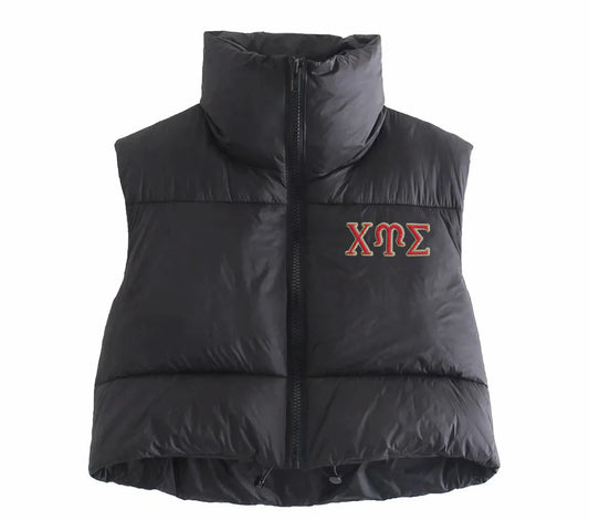 Chi Upsilon Sigma Embroidered Puffer Vest