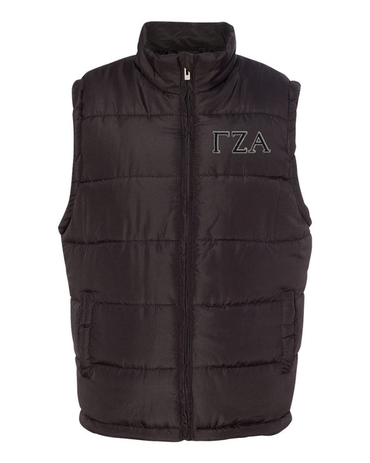 Gamma Zeta Alpha Embroidered Puffer Vest