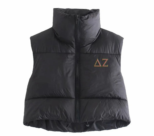 Delta Zeta Embroidered Puffer Vest