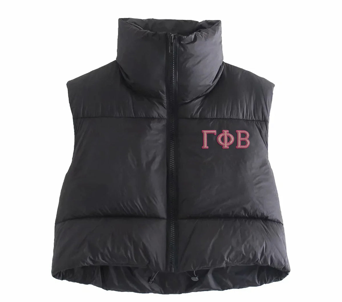 Gamma Phi Beta Embroidered Puffer Vest