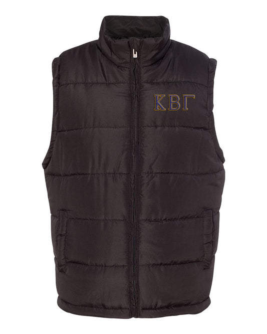 Kappa Beta Gamma Embroidered Puffer Vest