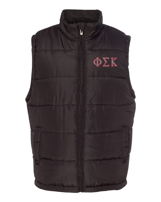 Phi Sigma Kappa Embroidered Puffer Vest