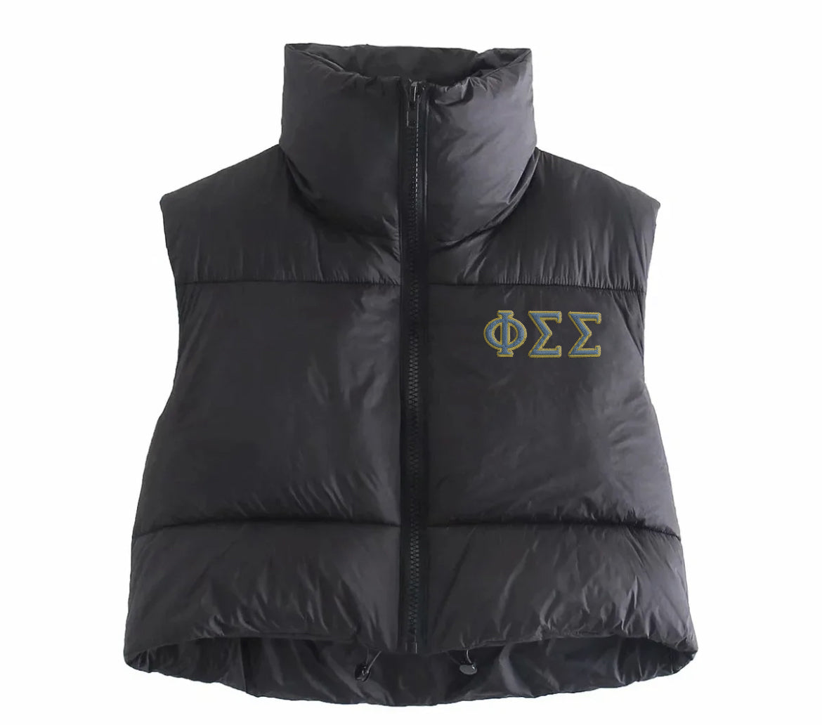 Phi Sigma Sigma Embroidered Puffer Vest