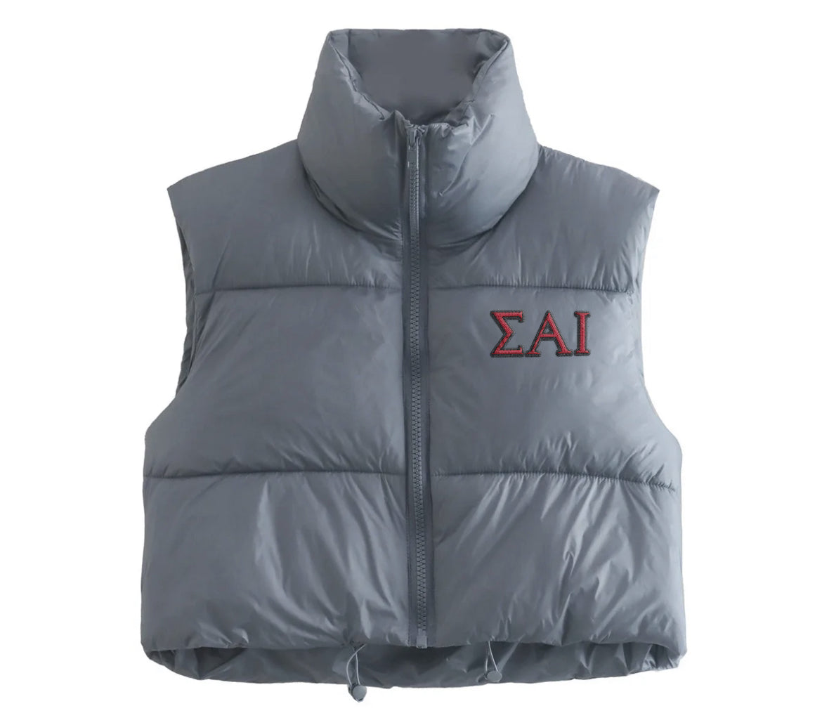 Sigma Alpha Iota Embroidered Puffer Vest