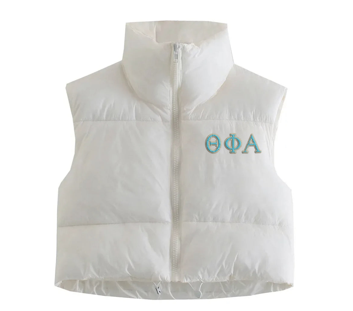 Theta Phi Alpha Embroidered Puffer Vest