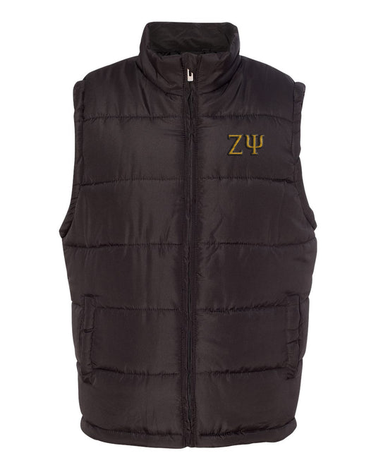 Zeta Psi Embroidered Puffer Vest