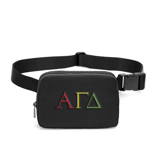 Alpha Gamma Delta Embroidered Belt Bag