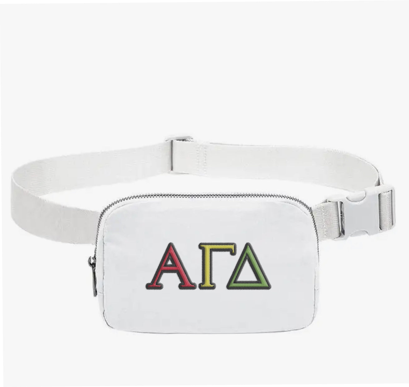 Alpha Gamma Delta Embroidered Belt Bag