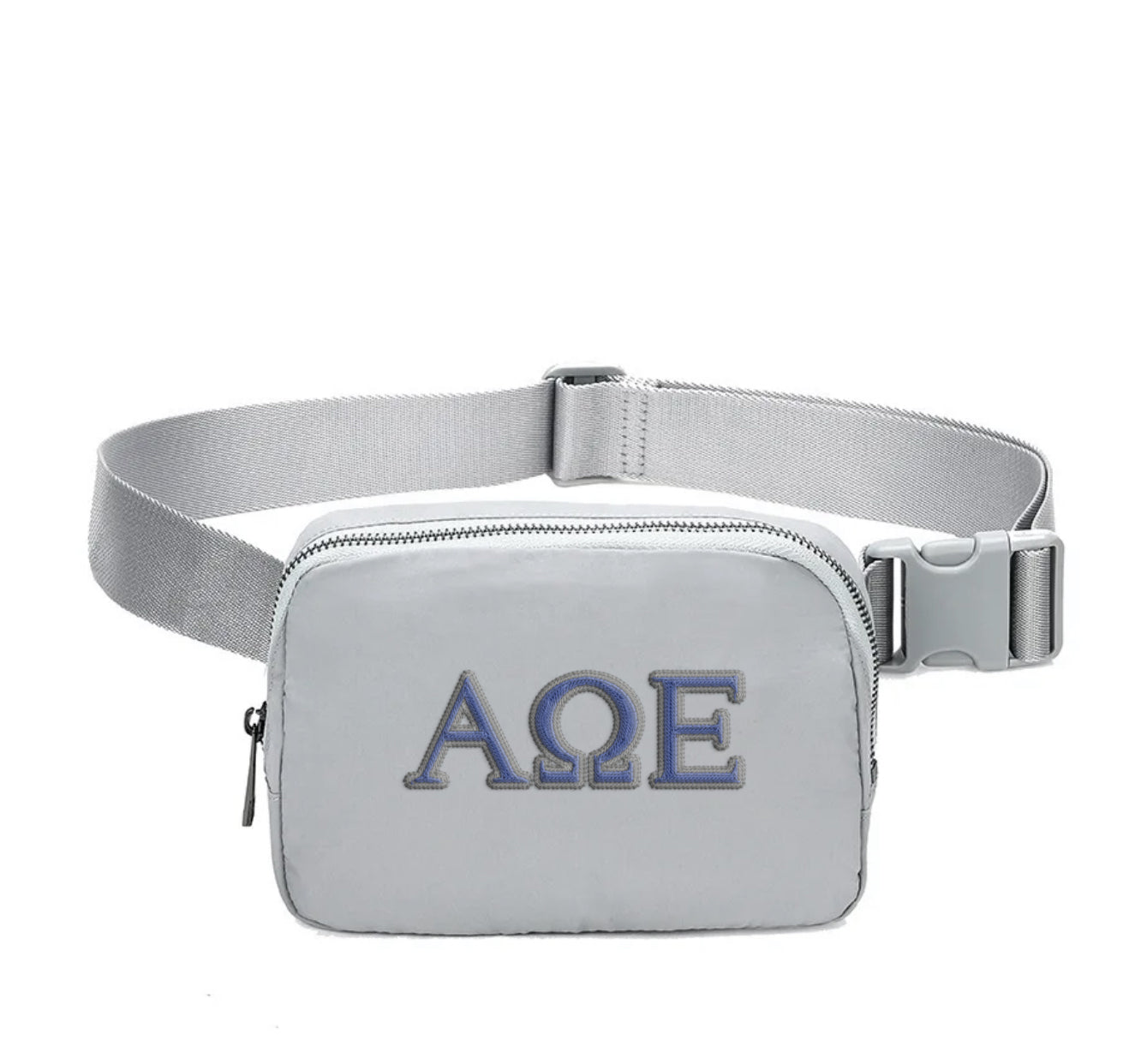 Alpha Omega Epsilon Embroidered Belt Bag