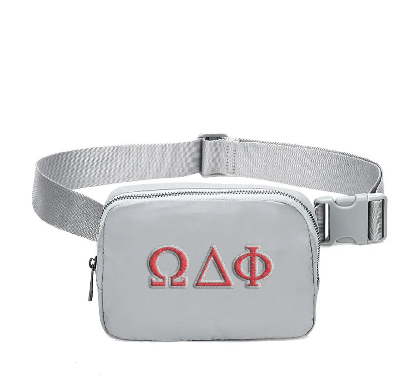 Omega Delta Phi Embroidered Belt Bag