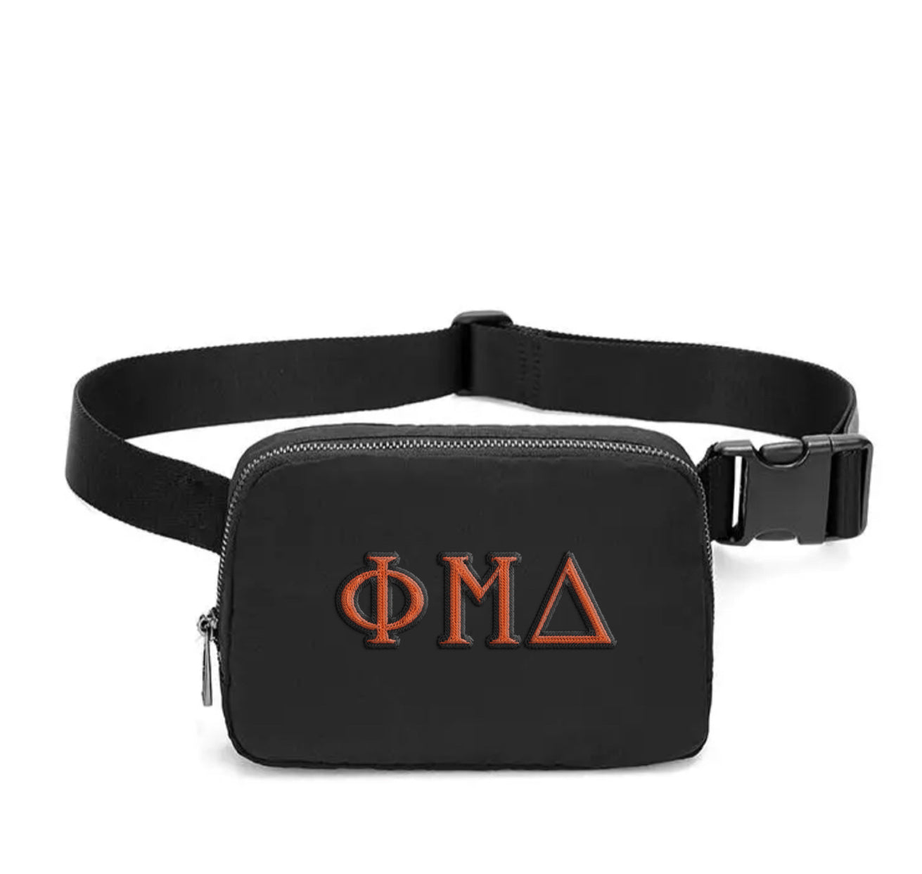 Phi Mu Delta Embroidered Belt Bag