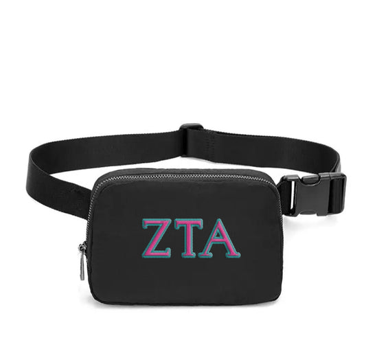 Zeta Tau Alpha Embroidered Belt Bag