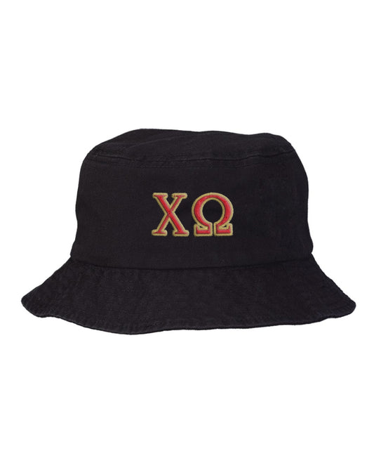 Chi Omega Embroidered Bucket Hat